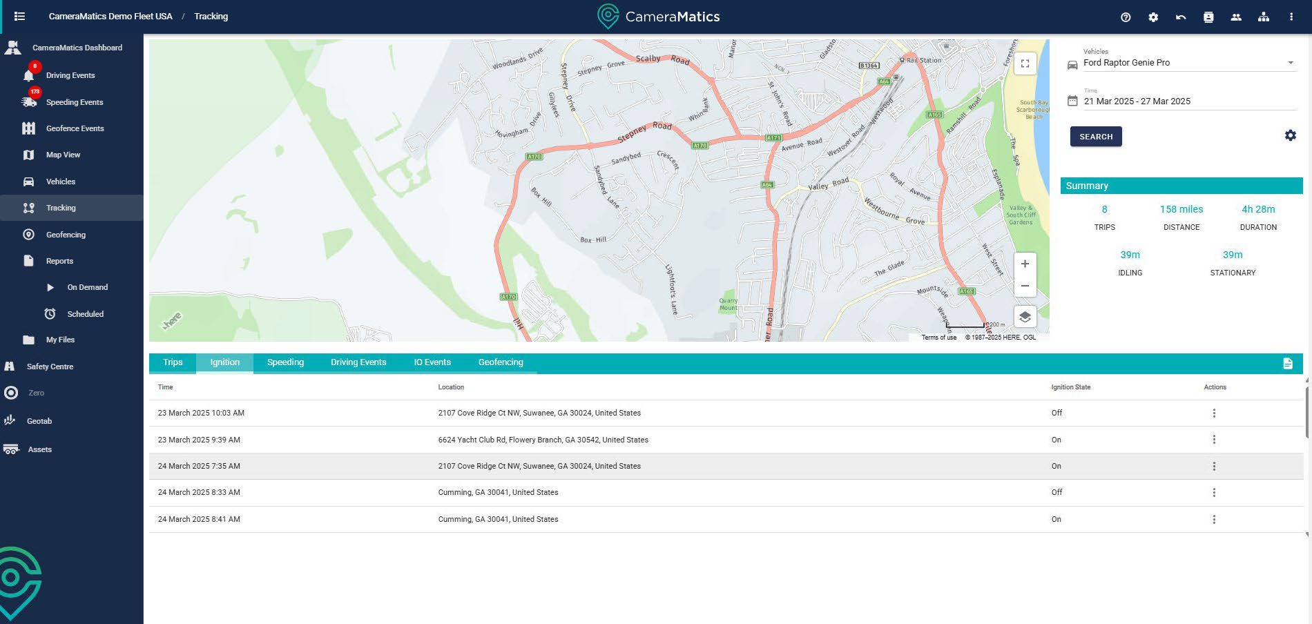 How to use the tracking feature for a vehicle - CameraMatics